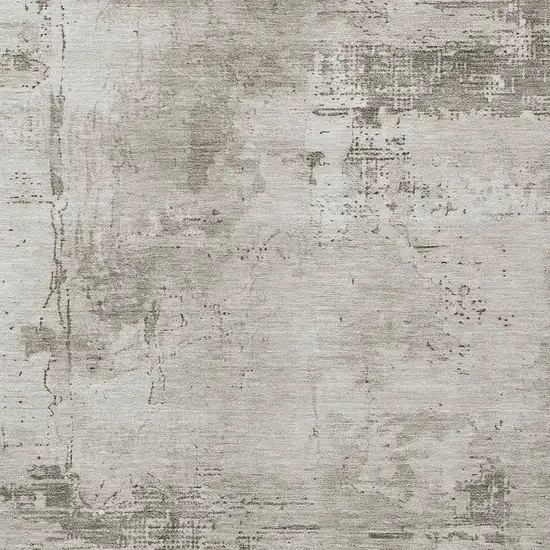 Beige And Gray Abstract Washable Indoor Outdoor Area Rug Photo 5