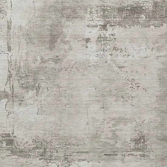 Beige And Gray Abstract Washable Indoor Outdoor Area Rug Photo 5