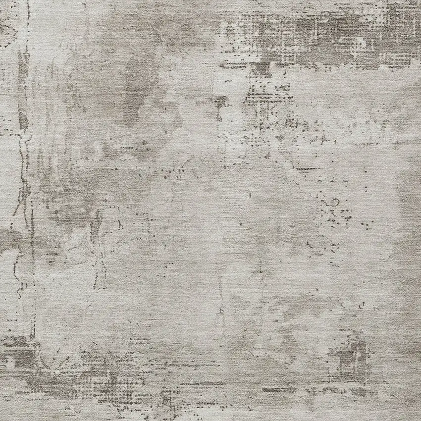 Beige And Gray Abstract Washable Indoor Outdoor Area Rug Photo 5