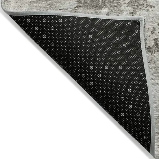 Beige And Gray Abstract Washable Indoor Outdoor Area Rug Photo 3