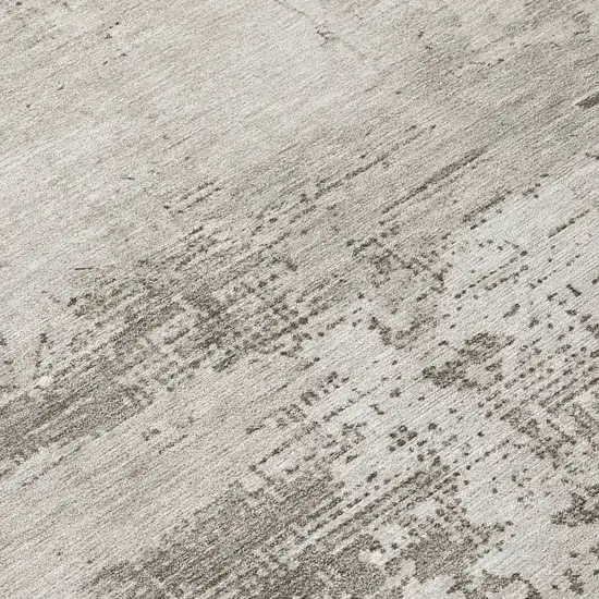 Beige And Gray Abstract Washable Indoor Outdoor Area Rug Photo 8