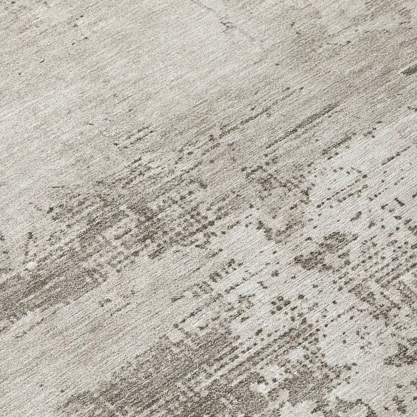 Beige And Gray Abstract Washable Indoor Outdoor Area Rug Photo 8