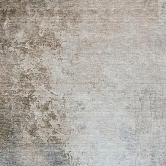 Beige And Gray Abstract Washable Indoor Outdoor Area Rug Photo 3