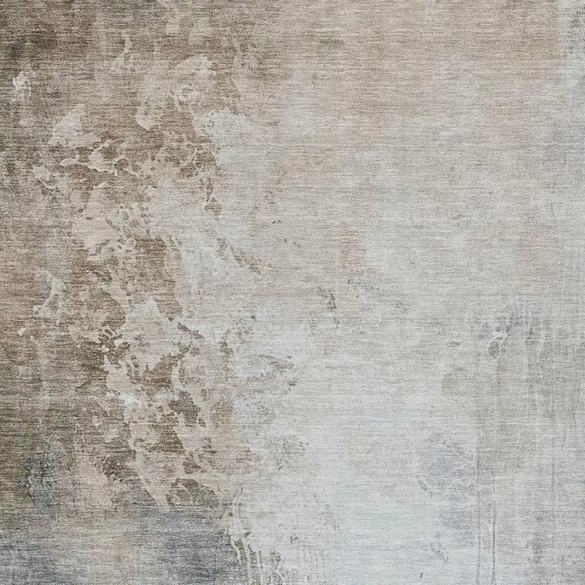 Beige And Gray Abstract Washable Indoor Outdoor Area Rug Photo 3