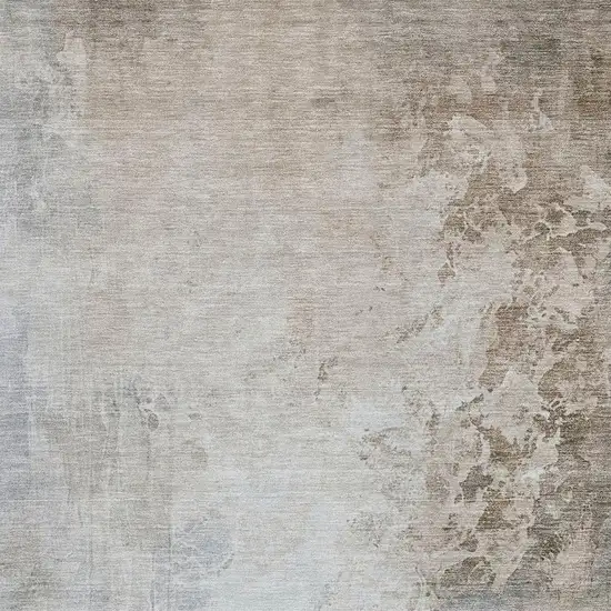 Beige And Gray Abstract Washable Indoor Outdoor Area Rug Photo 3