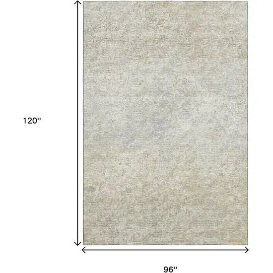 Beige And Gray Abstract Washable Indoor Outdoor Area Rug Photo 3