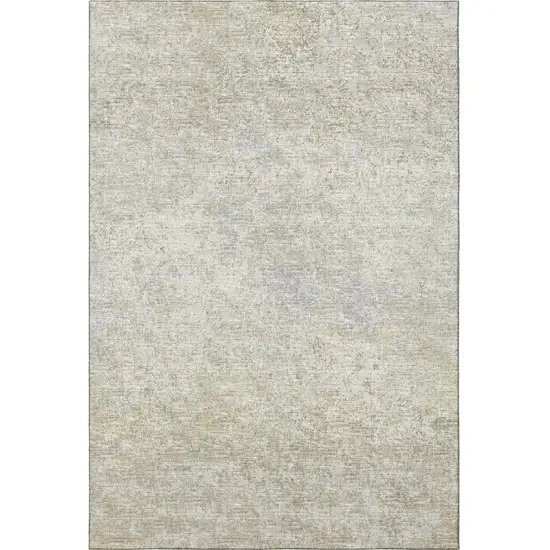 Beige And Gray Abstract Washable Indoor Outdoor Area Rug Photo 4