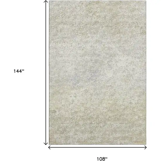 Beige And Gray Abstract Washable Indoor Outdoor Area Rug Photo 3