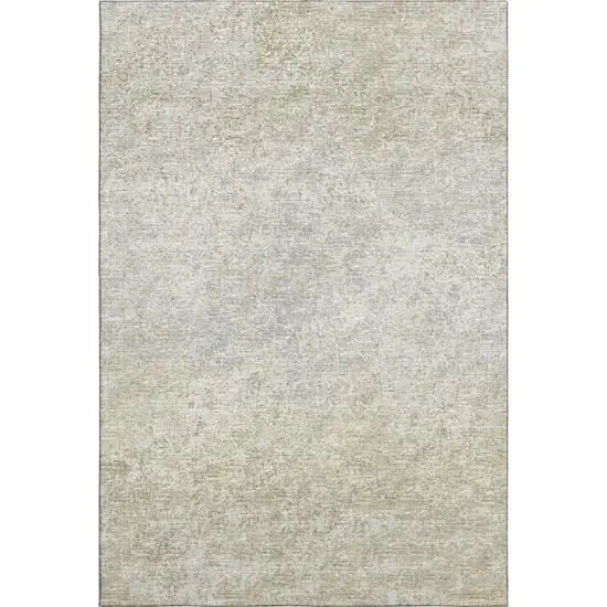 Beige And Gray Abstract Washable Indoor Outdoor Area Rug Photo 2