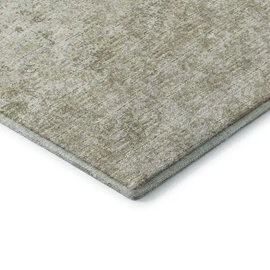 Beige And Gray Abstract Washable Indoor Outdoor Area Rug Photo 4