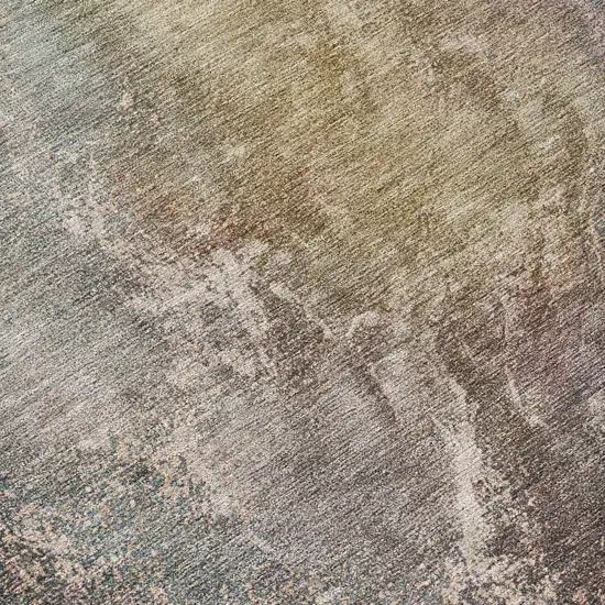 Beige And Gray Abstract Washable Indoor Outdoor Area Rug Photo 7