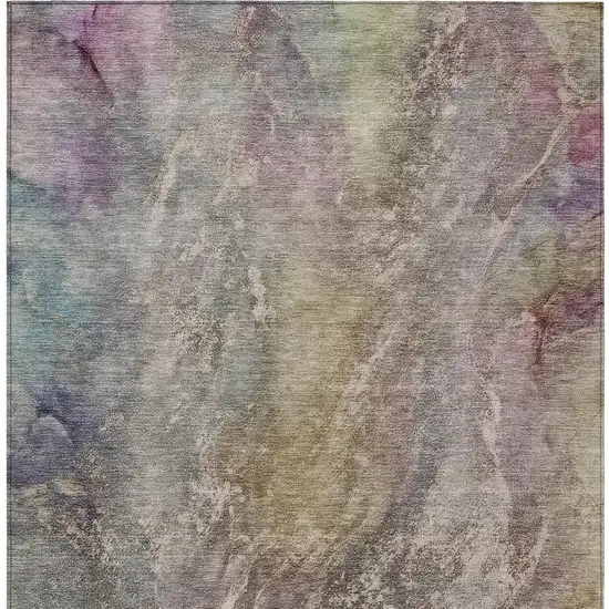 Beige And Gray Abstract Washable Indoor Outdoor Area Rug Photo 6