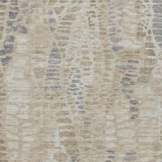 Beige And Gray Abstract Washable Indoor Outdoor Area Rug Photo 2