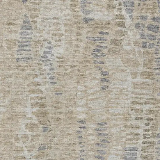 Beige And Gray Abstract Washable Indoor Outdoor Area Rug Photo 2