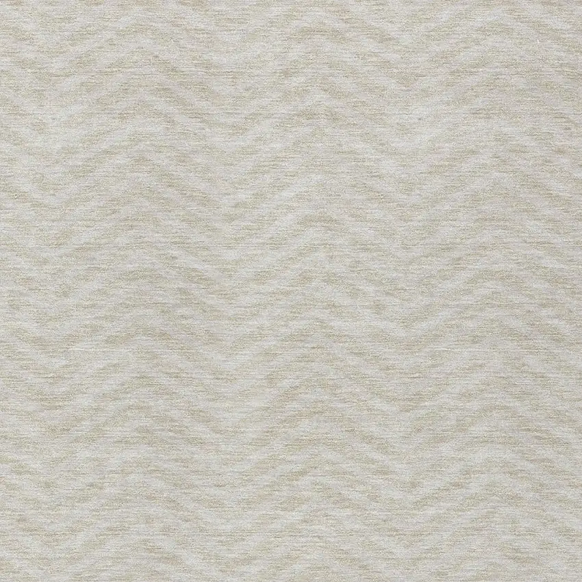 Beige And Gray Chevron Washable Indoor Outdoor Area Rug Photo 5