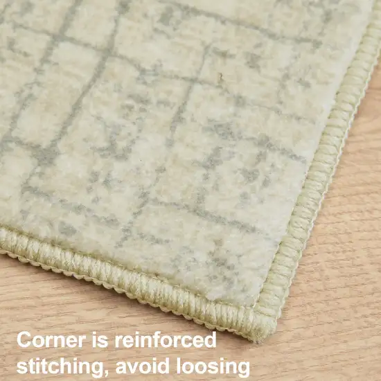 Beige And Gray Crosshatch Area Rug Photo 9