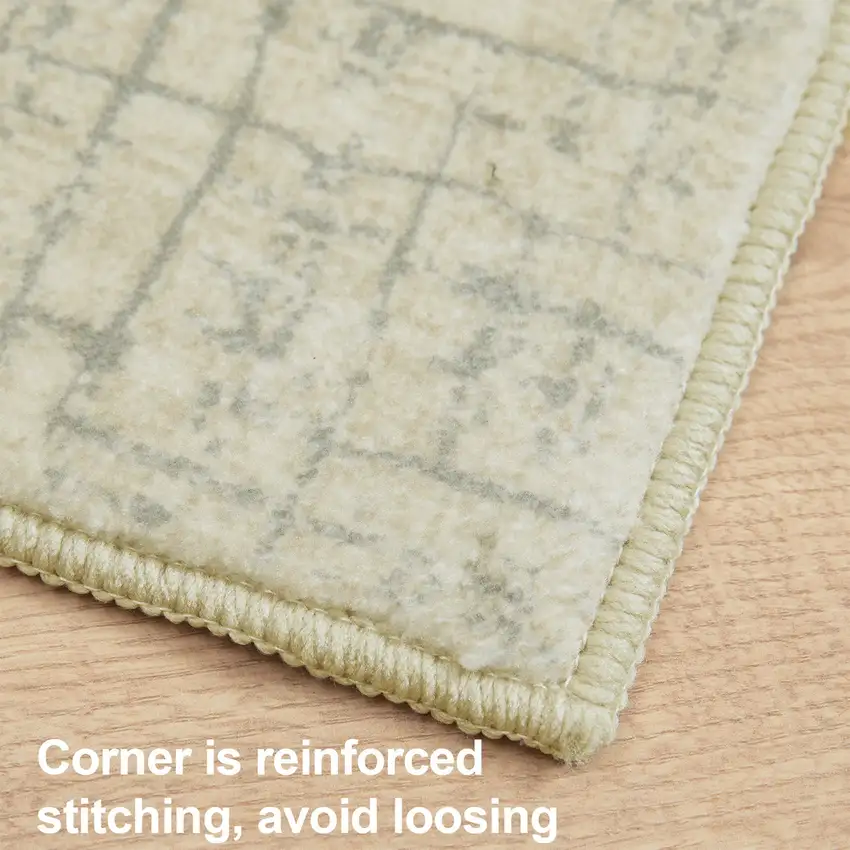 Beige And Gray Crosshatch Area Rug Photo 9