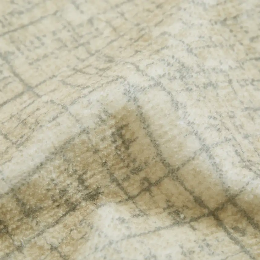 Beige And Gray Crosshatch Area Rug Photo 8