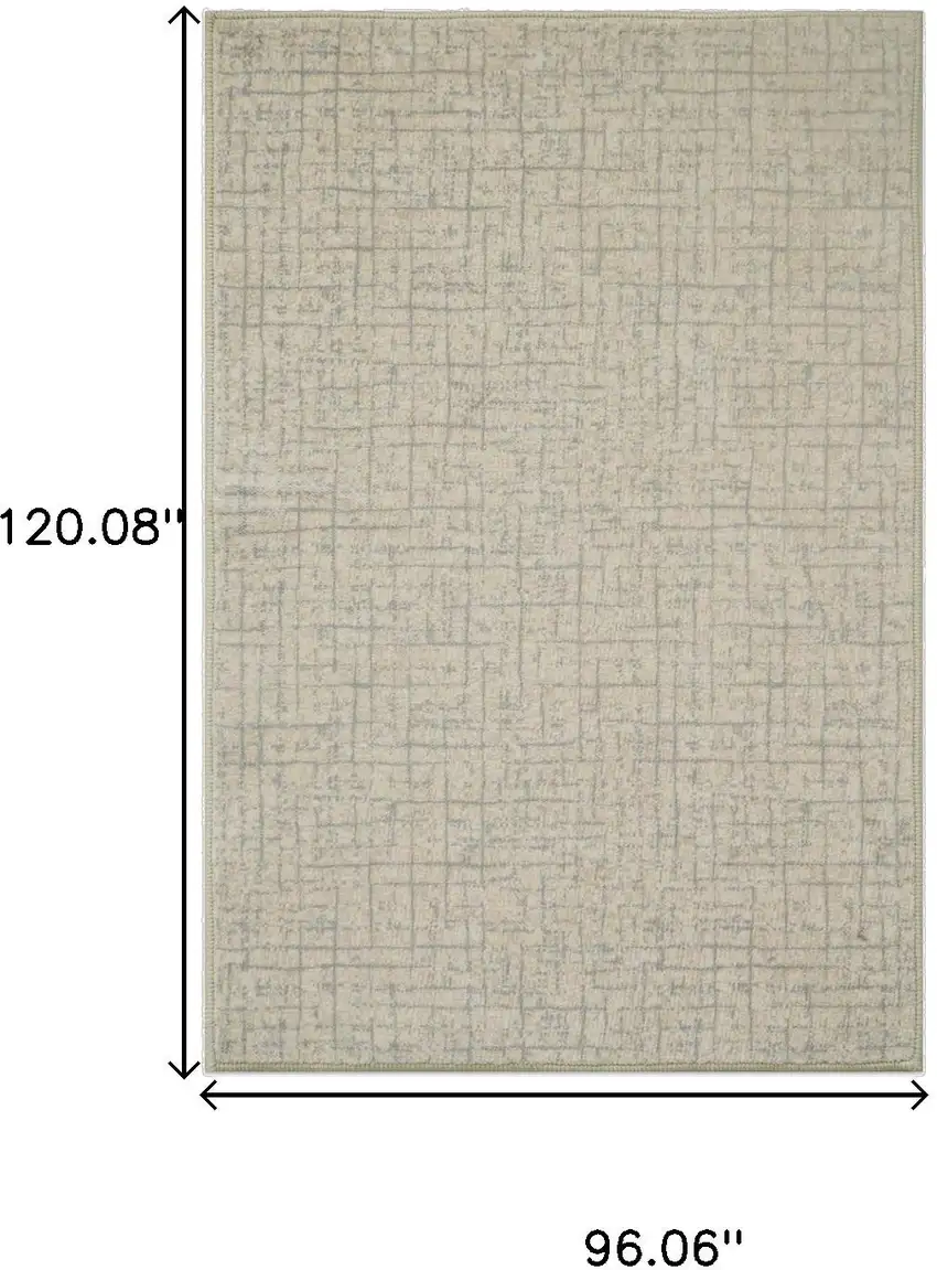 Beige And Gray Crosshatch Area Rug Photo 3