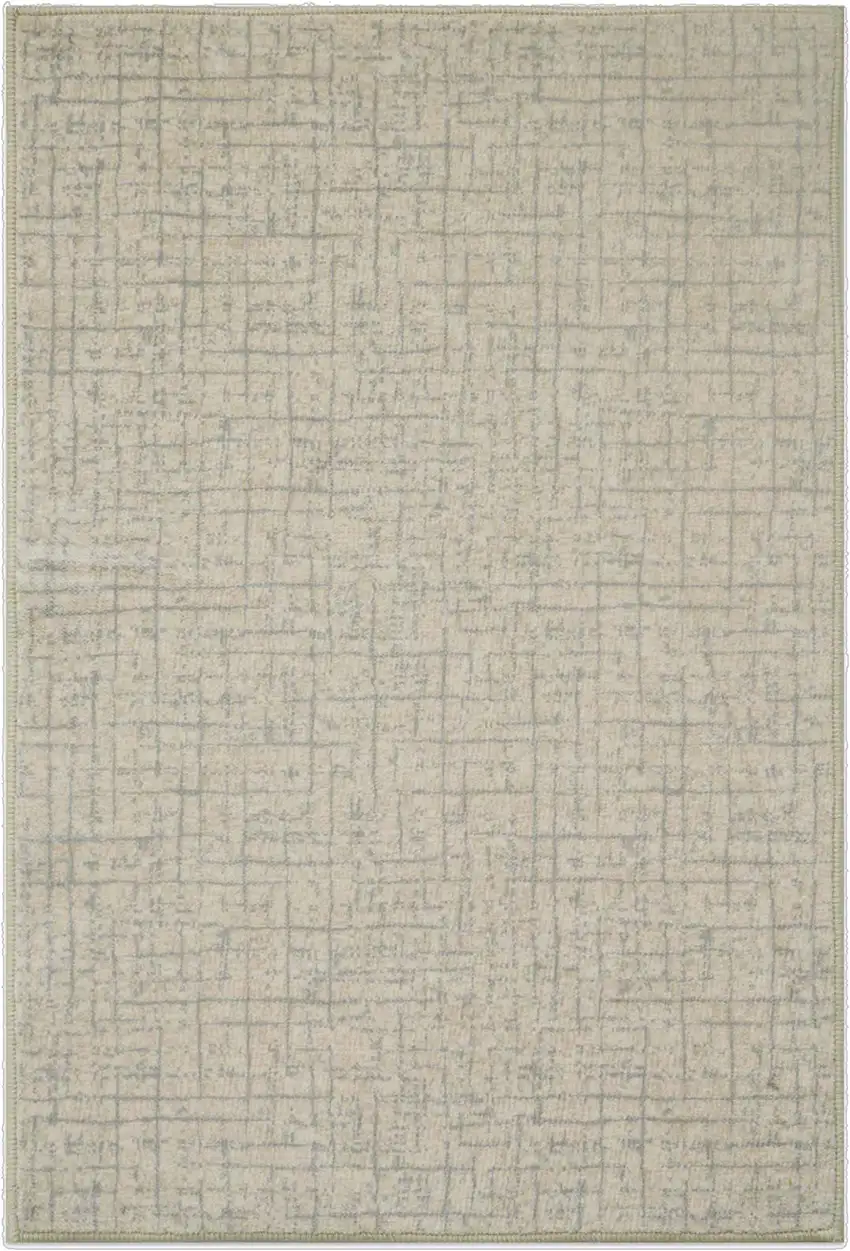 Beige And Gray Crosshatch Area Rug Photo 2