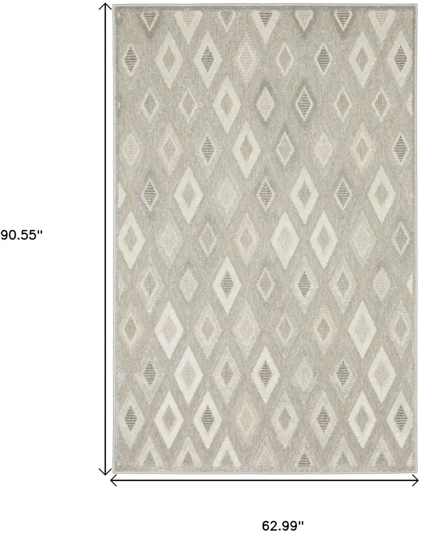 Beige And Gray Diamond Area Rug Photo 3