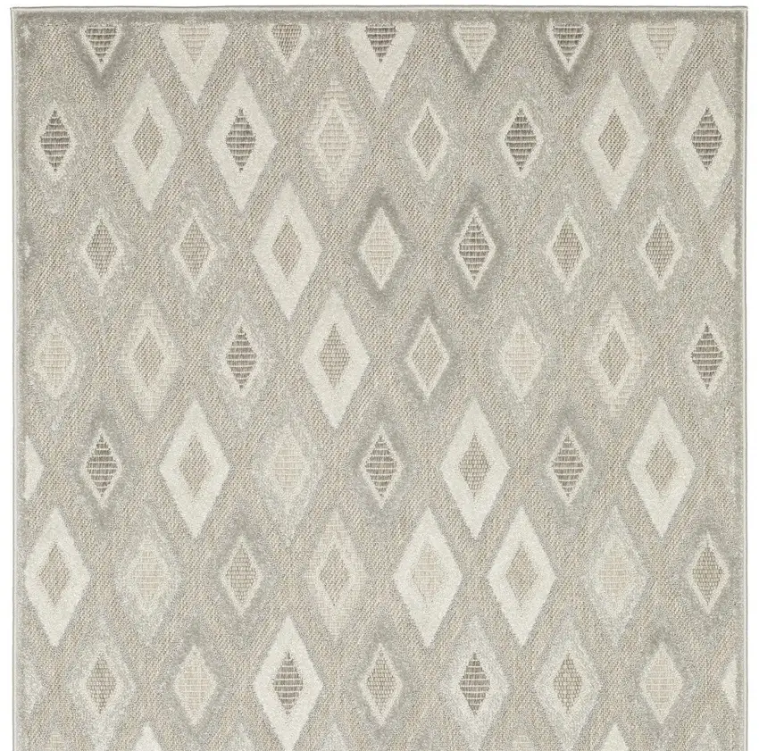Beige And Gray Diamond Area Rug Photo 7