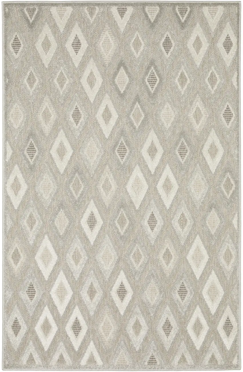 Beige And Gray Diamond Area Rug Photo 2