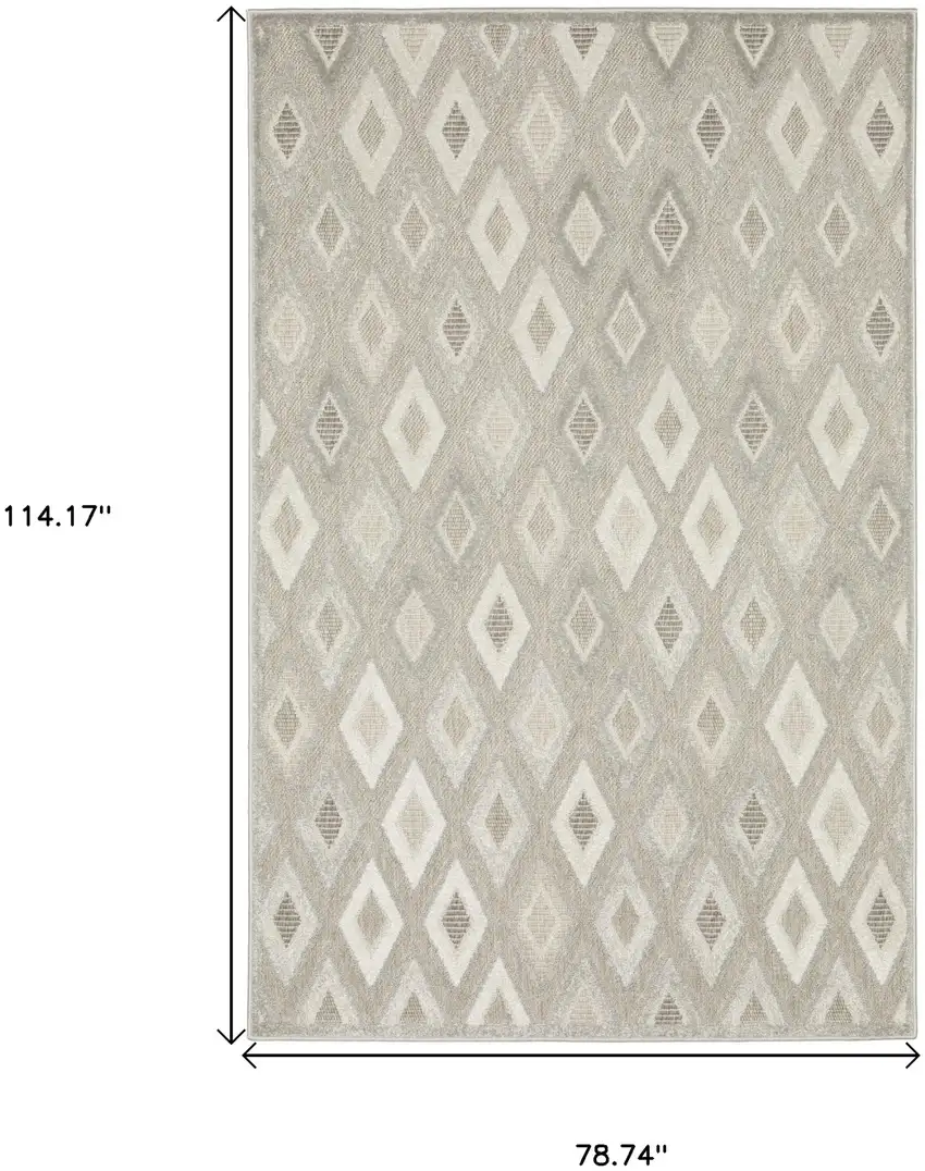 Beige And Gray Diamond Area Rug Photo 3