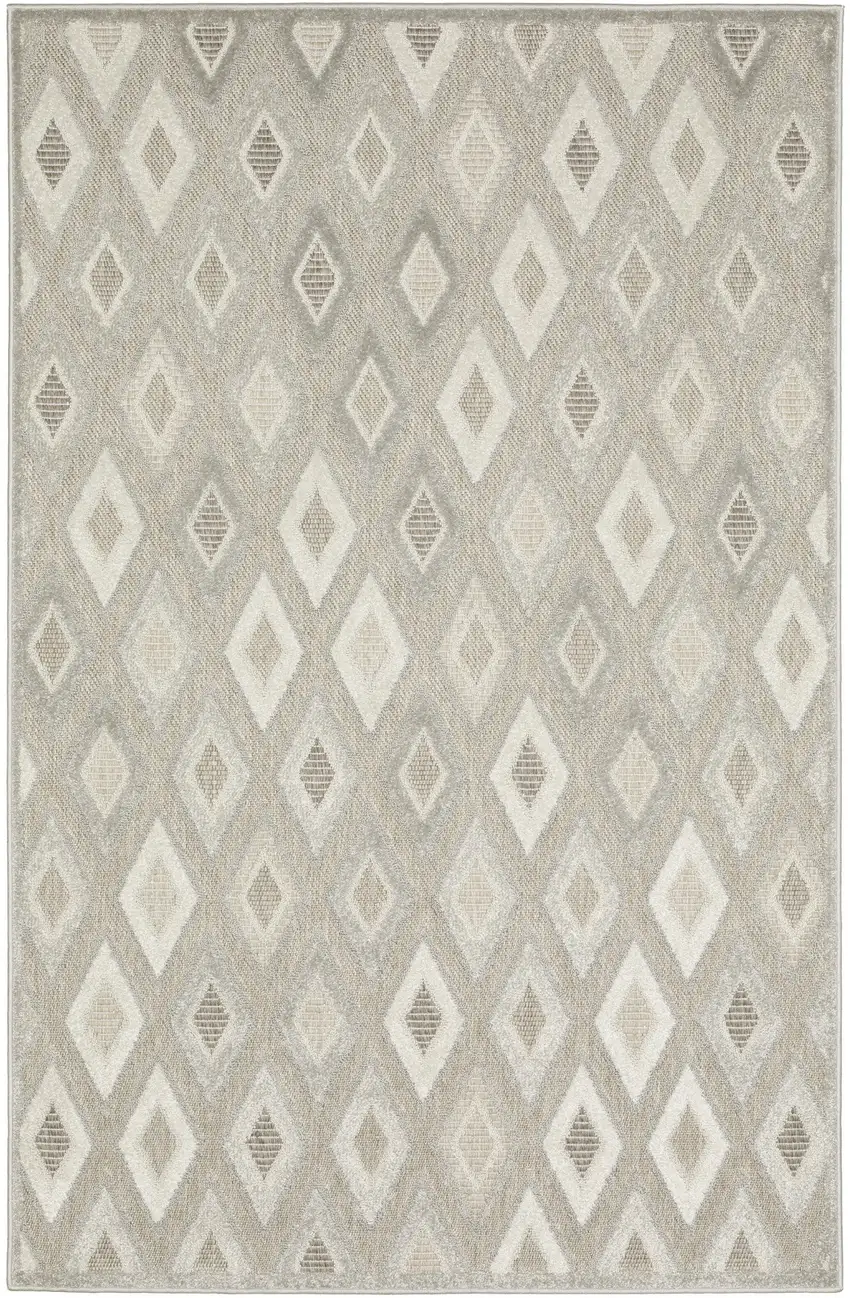 Beige And Gray Diamond Area Rug Photo 7