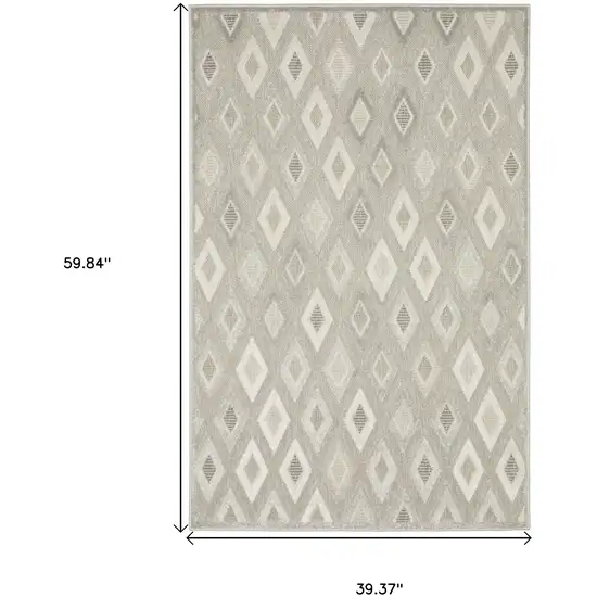 Beige And Gray Diamond Area Rug Photo 3