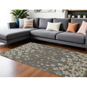 Photo of Beige And Gray Floral Area Rug