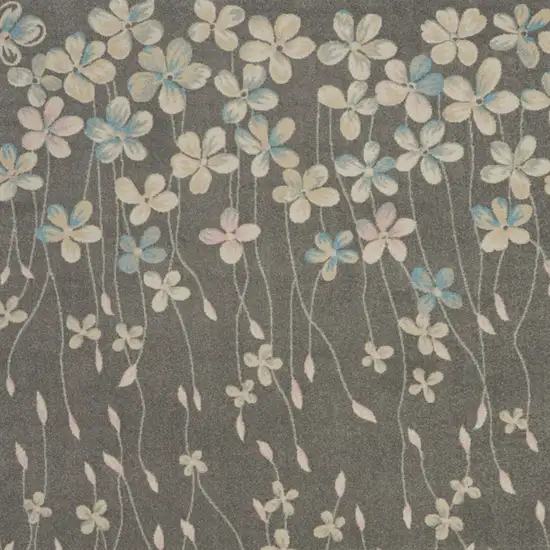 Beige And Gray Floral Area Rug Photo 7