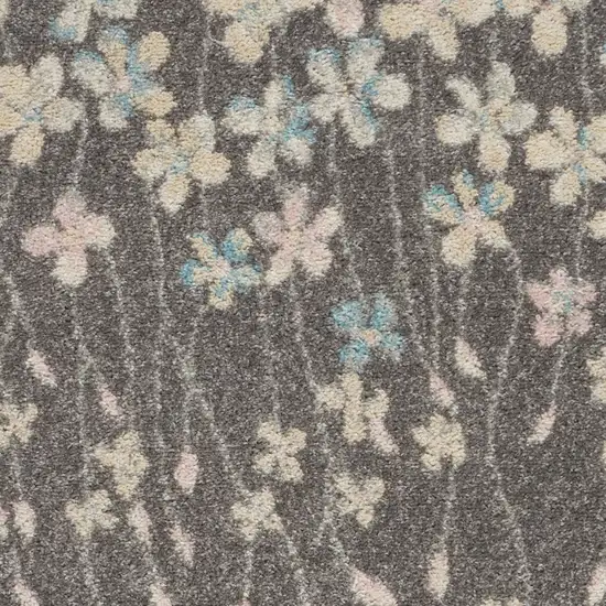 Beige And Gray Floral Area Rug Photo 7