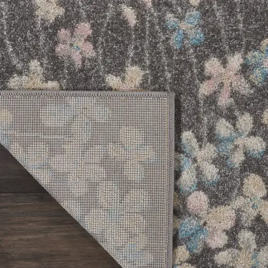 Beige And Gray Floral Area Rug Photo 6
