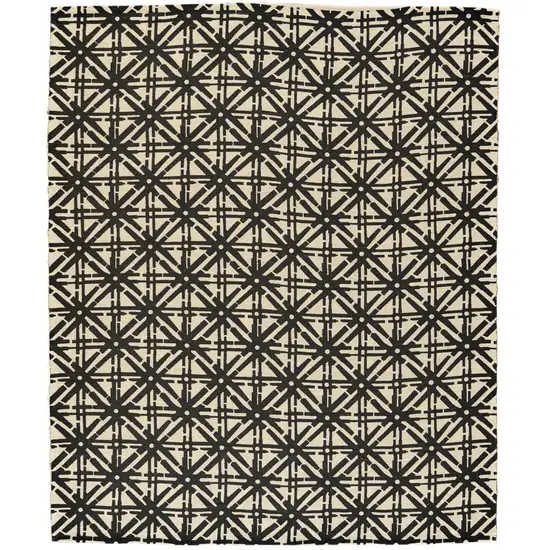 Beige And Gray Floral Hand Woven Area Rug Photo 2