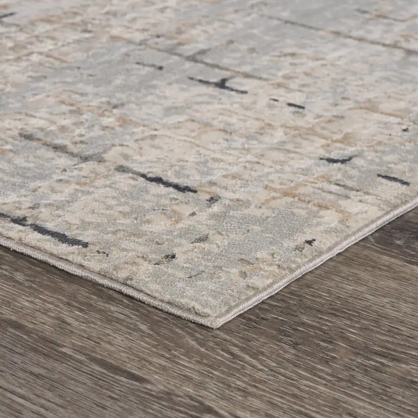 Beige And Gray Geometric Area Rug Photo 4