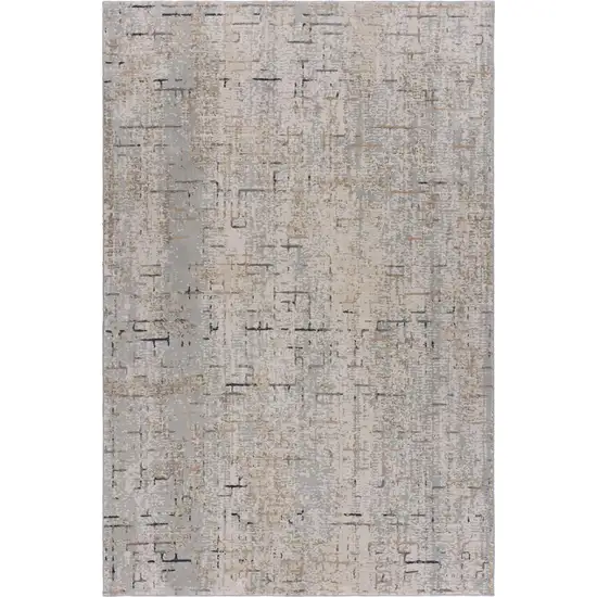 Beige And Gray Geometric Area Rug Photo 3