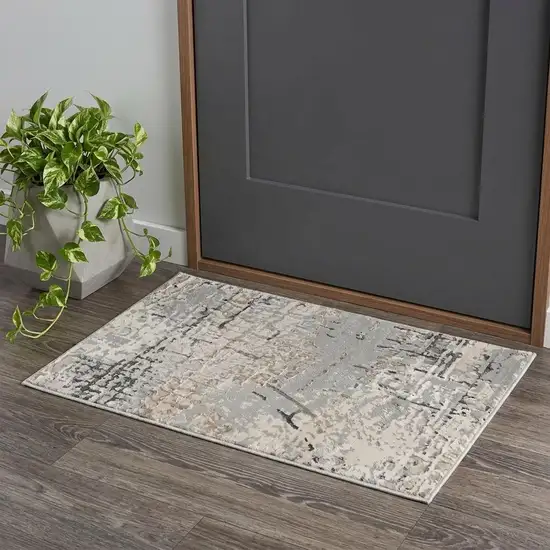 Beige And Gray Geometric Area Rug Photo 1