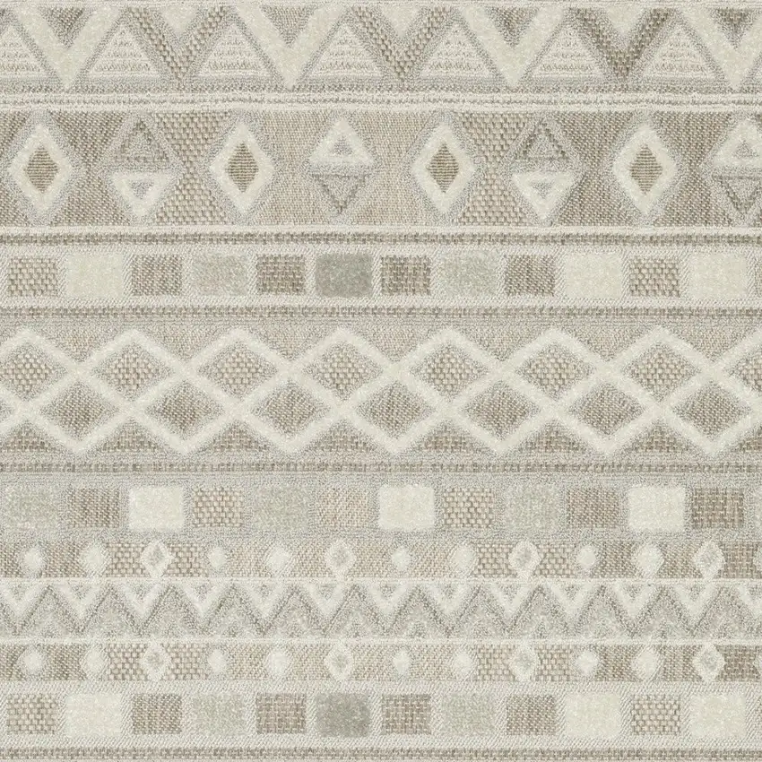 Beige And Gray Geometric Area Rug Photo 5