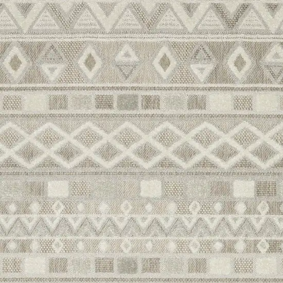 Beige And Gray Geometric Area Rug Photo 5