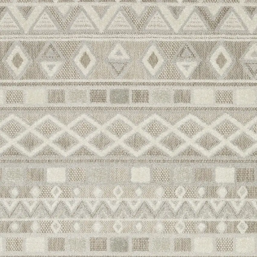 Beige And Gray Geometric Area Rug Photo 5