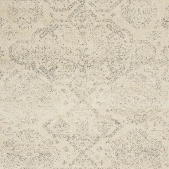 Beige And Gray Geometric Distressed Area Rug Photo 4