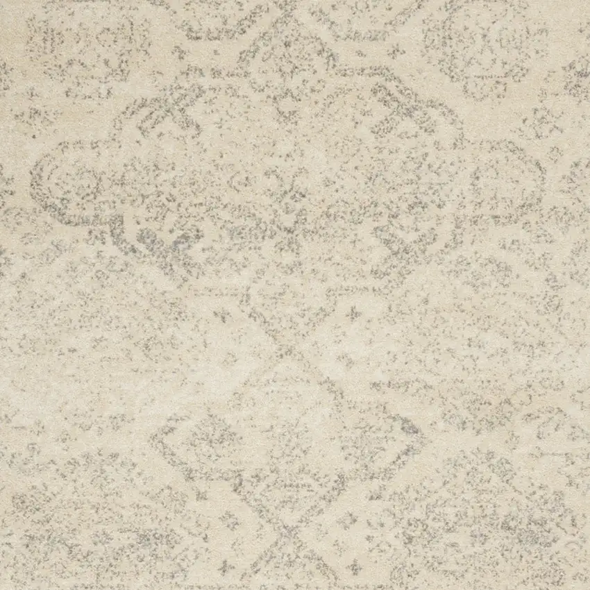Beige And Gray Geometric Distressed Area Rug Photo 4