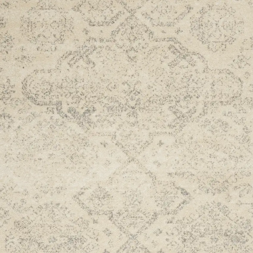 Beige And Gray Geometric Distressed Area Rug Photo 4