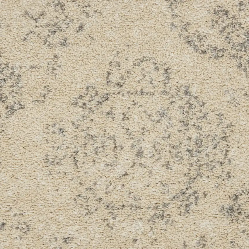 Beige And Gray Geometric Distressed Area Rug Photo 8