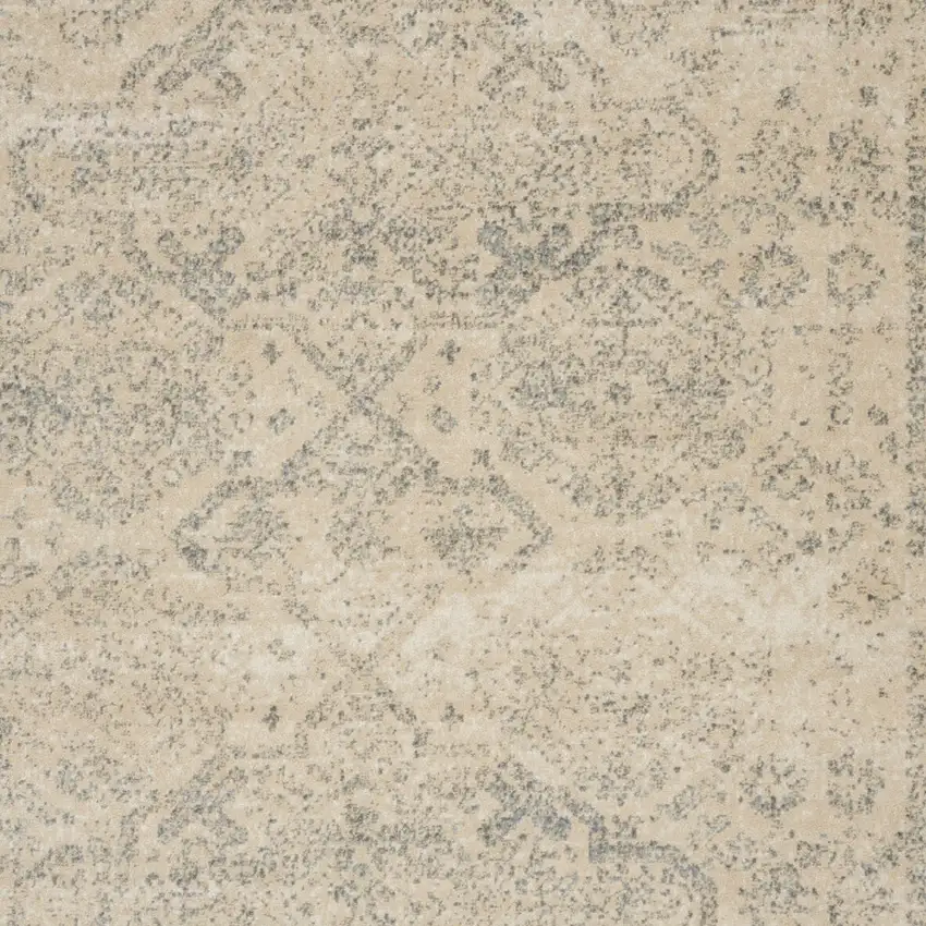 Beige And Gray Geometric Distressed Area Rug Photo 4