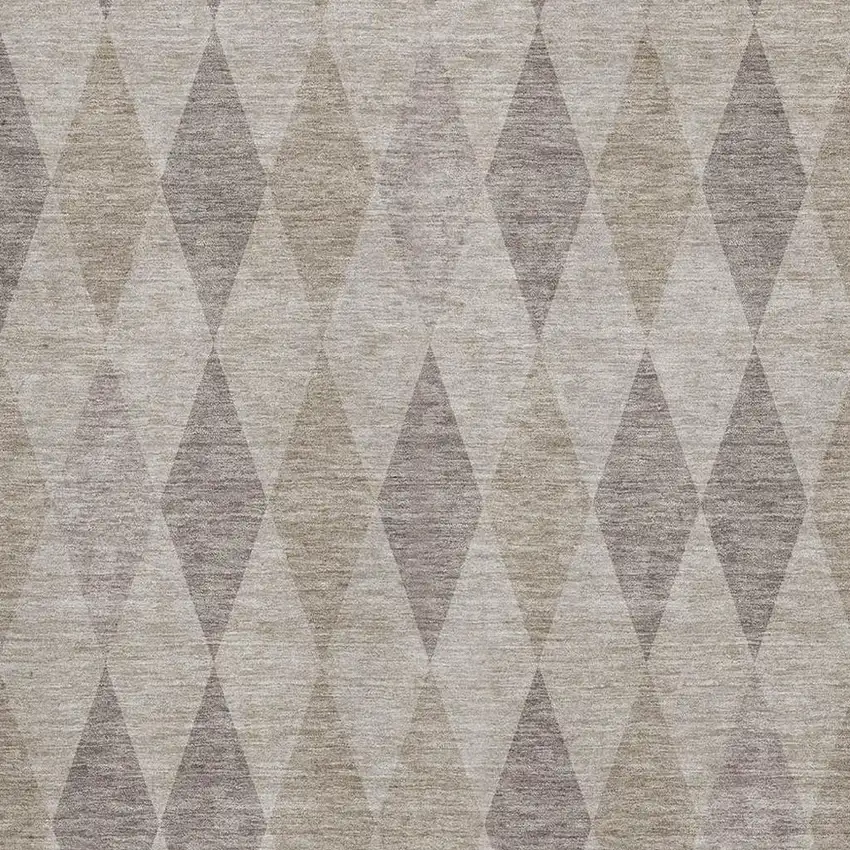 Beige And Gray Geometric Washable Area Rug With UV Protection Photo 3
