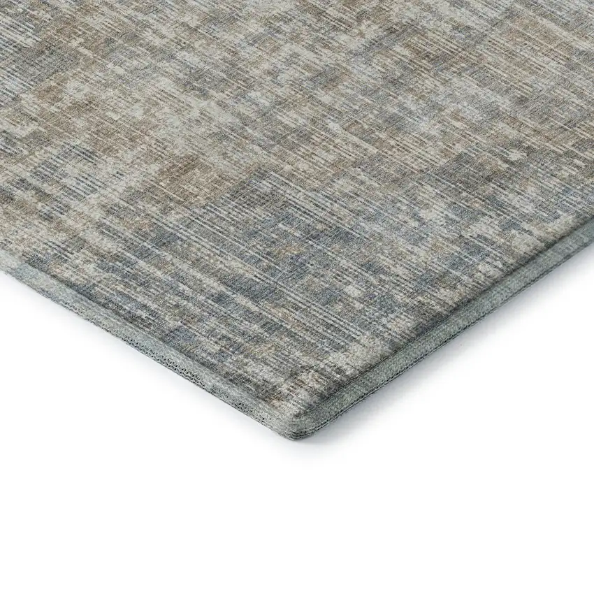 Beige And Gray Geometric Washable Area Rug With UV Protection Photo 6