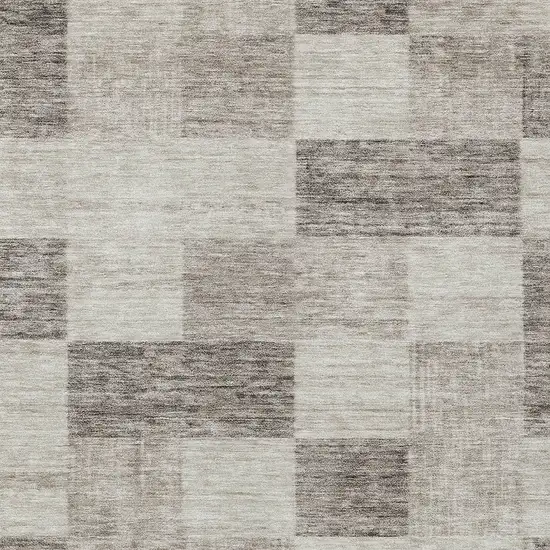 Beige And Gray Geometric Washable Indoor Outdoor Area Rug Photo 5