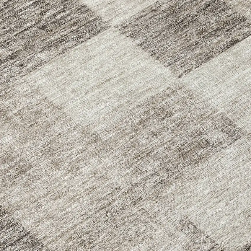 Beige And Gray Geometric Washable Indoor Outdoor Area Rug Photo 8